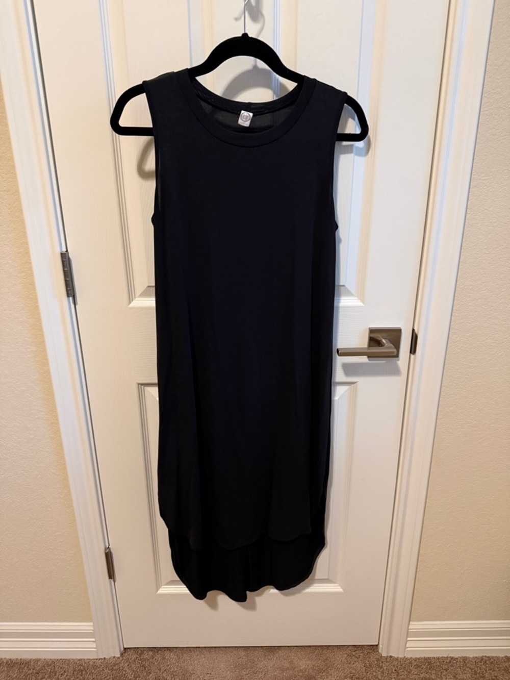 Sleeveless High-Low Dress in Dark Charcoal